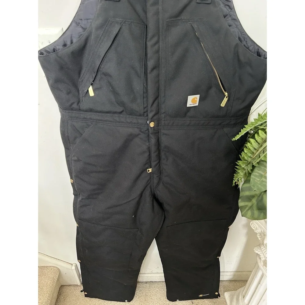 Carhartt Men's Extreme Yukon Arctic Quilt Insulated Bib Overalls R33-Black 42x30